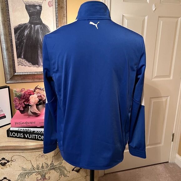 Men's PUMA Contrast Track Jacket Size SMALL Royal Blue & White NWOT - Picture 3 of 3